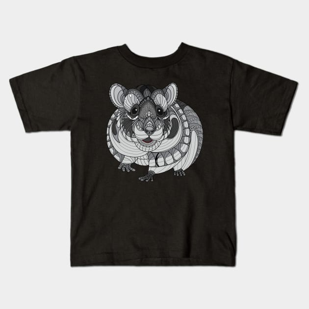 Zentangle Hamster Kids T-Shirt by Mako Design 